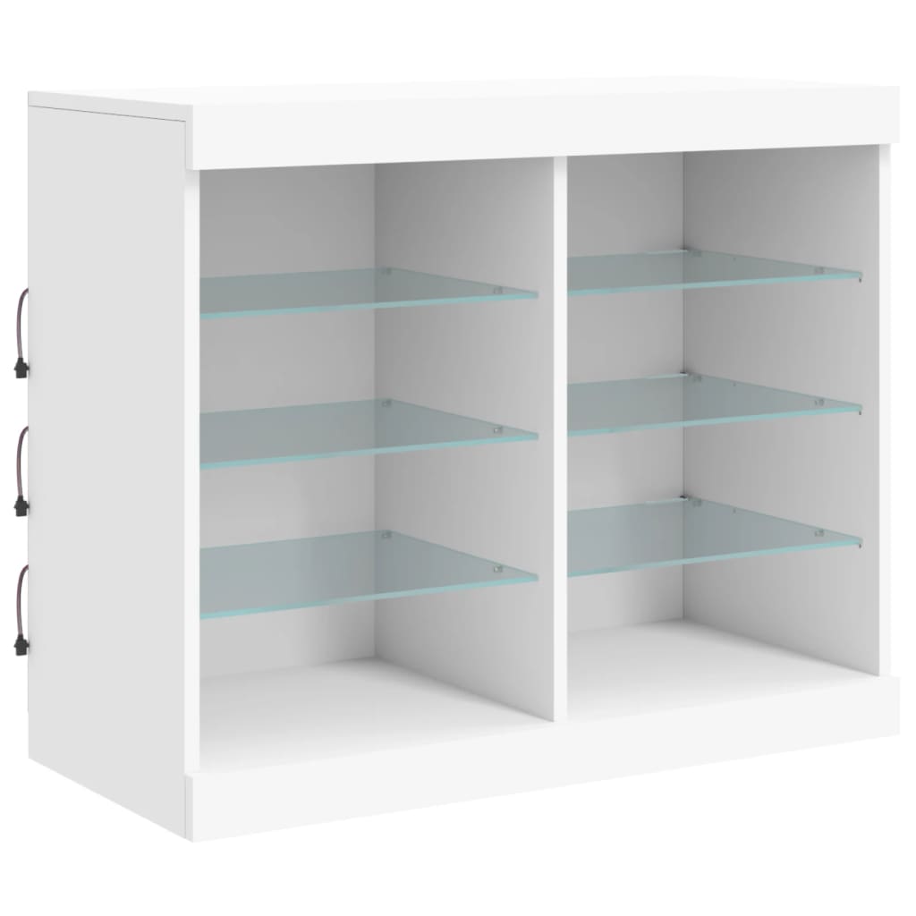 Dressoir met LED-verlichting 81x37x67 cm wit