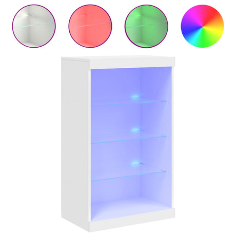 Dressoir met LED-verlichting 60,5x37x100 cm wit