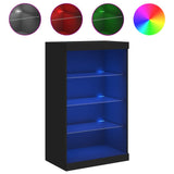 Dressoir met LED-verlichting 60,5x37x100 cm zwart