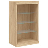 Dressoir met LED-verlichting 60,5x37x100 cm sonoma eikenkleurig