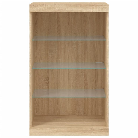 Dressoir met LED-verlichting 60,5x37x100 cm sonoma eikenkleurig