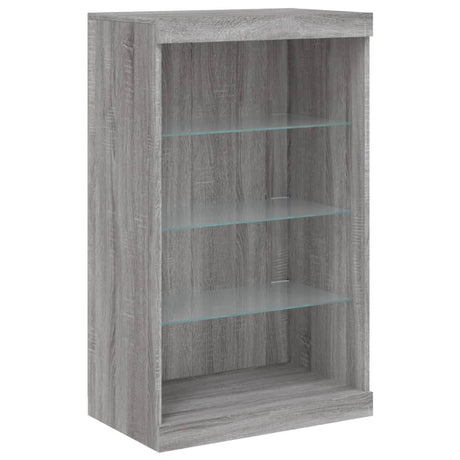 Dressoir met LED-verlichting 60,5x37x100 cm grijs sonoma eiken