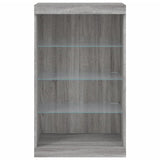 Dressoir met LED-verlichting 60,5x37x100 cm grijs sonoma eiken