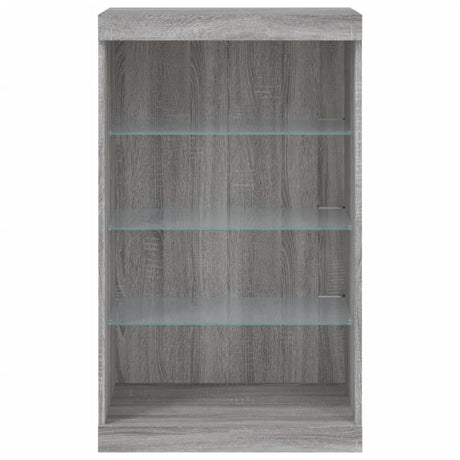 Dressoir met LED-verlichting 60,5x37x100 cm grijs sonoma eiken