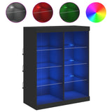 Dressoir met LED-verlichting 81x37x100 cm zwart