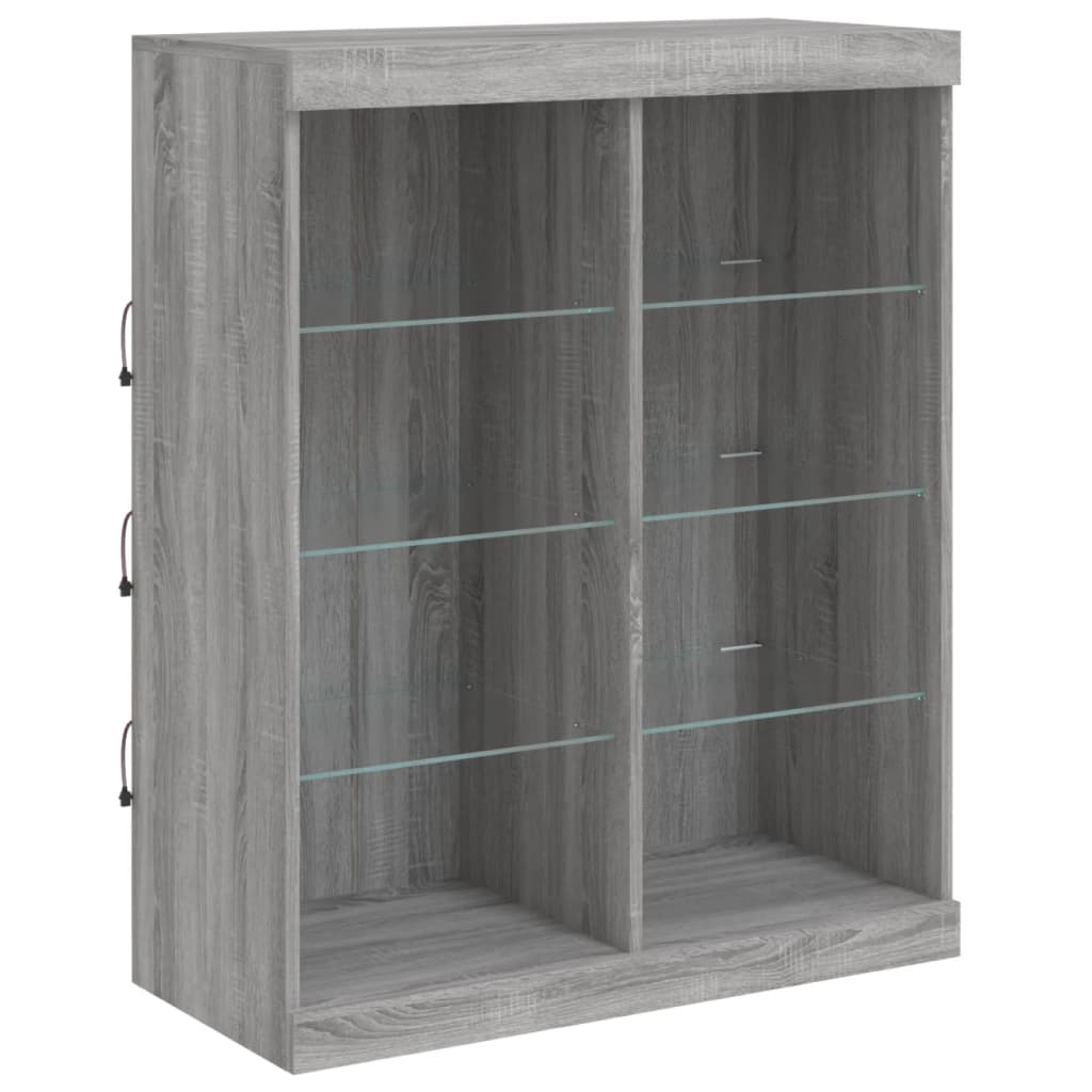 Dressoir met LED-verlichting 81x37x100 cm grijs sonoma eiken