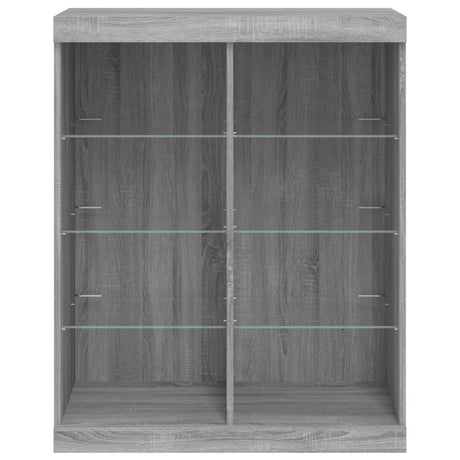 Dressoir met LED-verlichting 81x37x100 cm grijs sonoma eiken