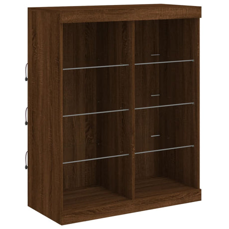 Dressoir met LED-verlichting 81x37x100 cm bruin eikenkleur