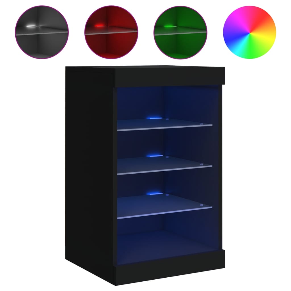 Dressoir met LED-verlichting 41x37x67 cm zwart