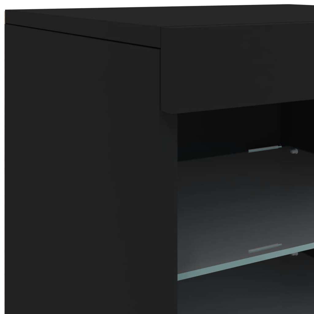 Dressoir met LED-verlichting 41x37x67 cm zwart