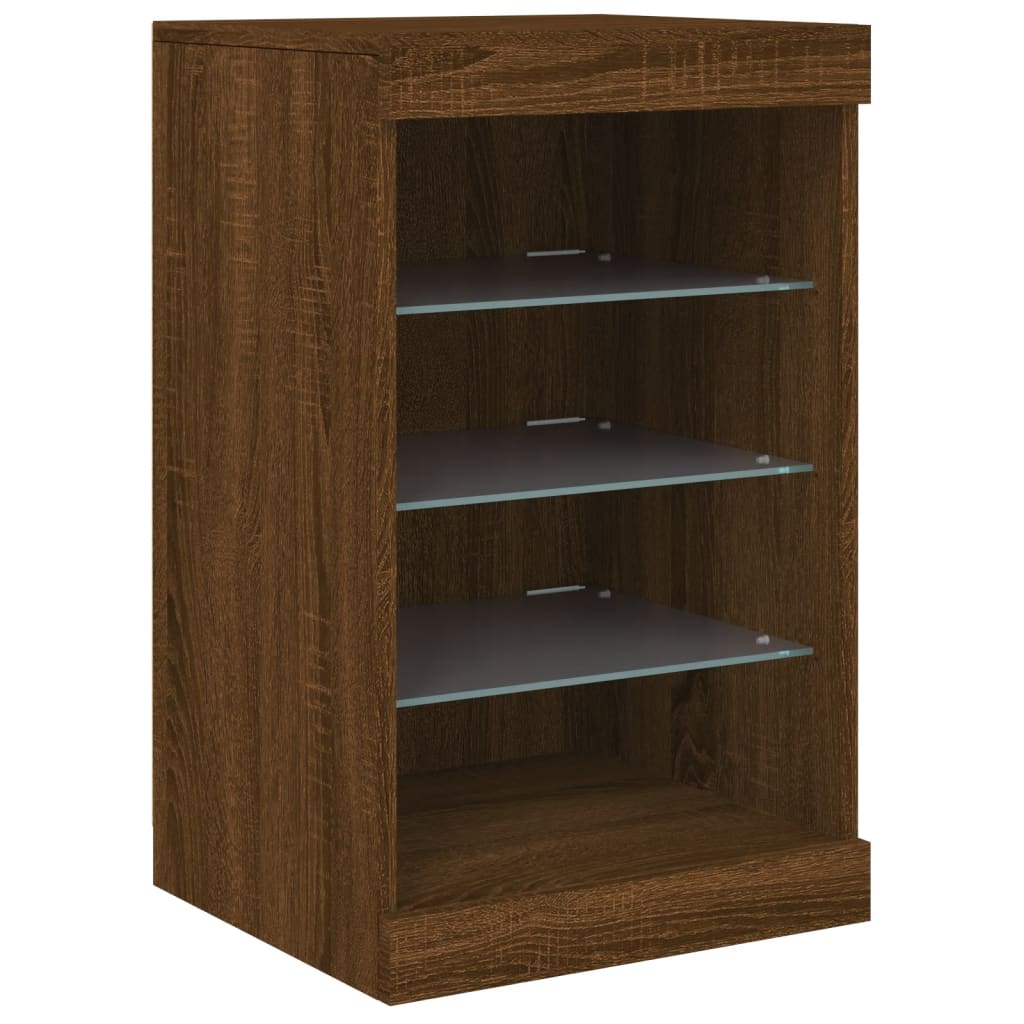 Dressoir met LED-verlichting 41x37x67 cm bruin eikenkleur