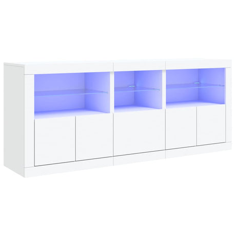 Dressoir met LED-verlichting 162x37x67 cm wit - AllerleiShop