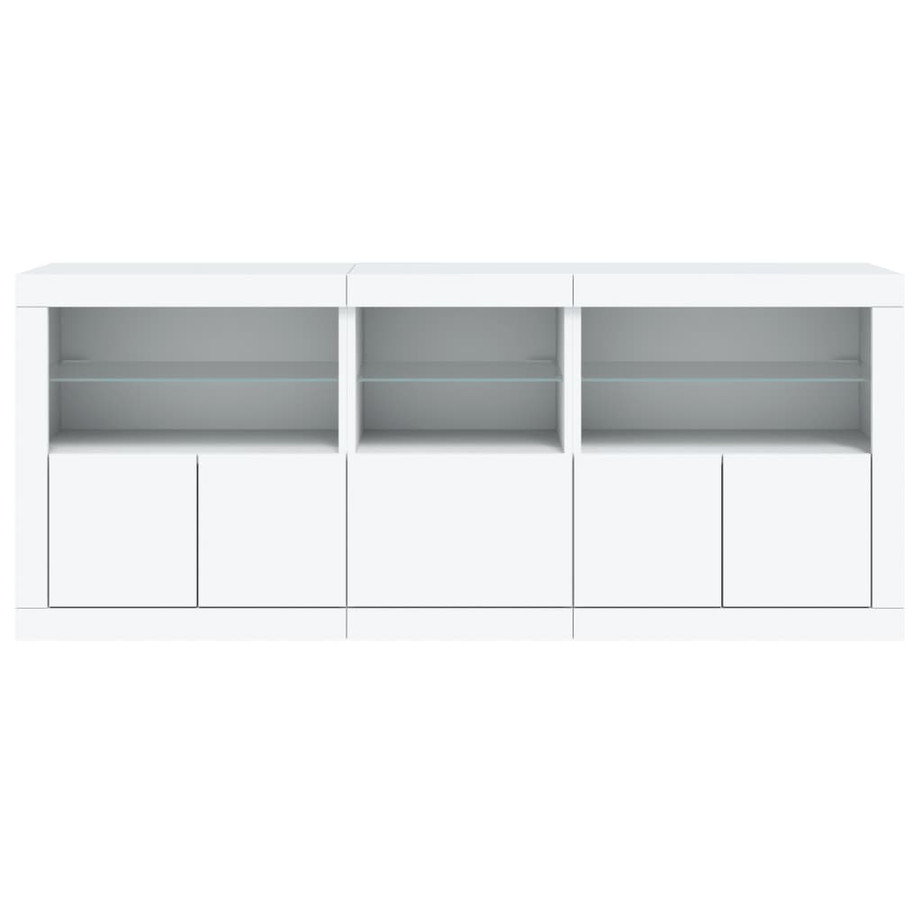 Dressoir met LED-verlichting 162x37x67 cm wit - AllerleiShop