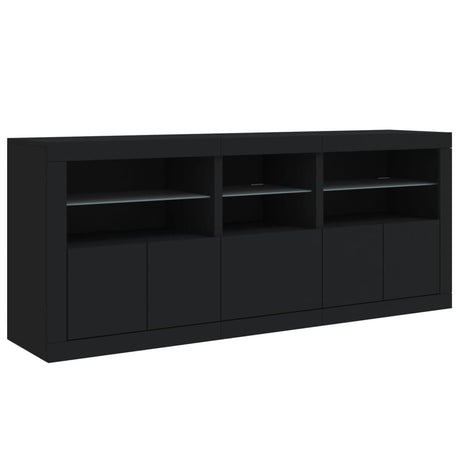 Dressoir met LED-verlichting 162x37x67 cm zwart - AllerleiShop