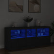 Dressoir met LED-verlichting 162x37x67 cm zwart - AllerleiShop