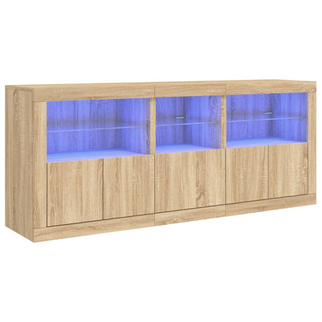 Dressoir met LED-verlichting 162x37x67 cm sonoma eikenkleurig - AllerleiShop