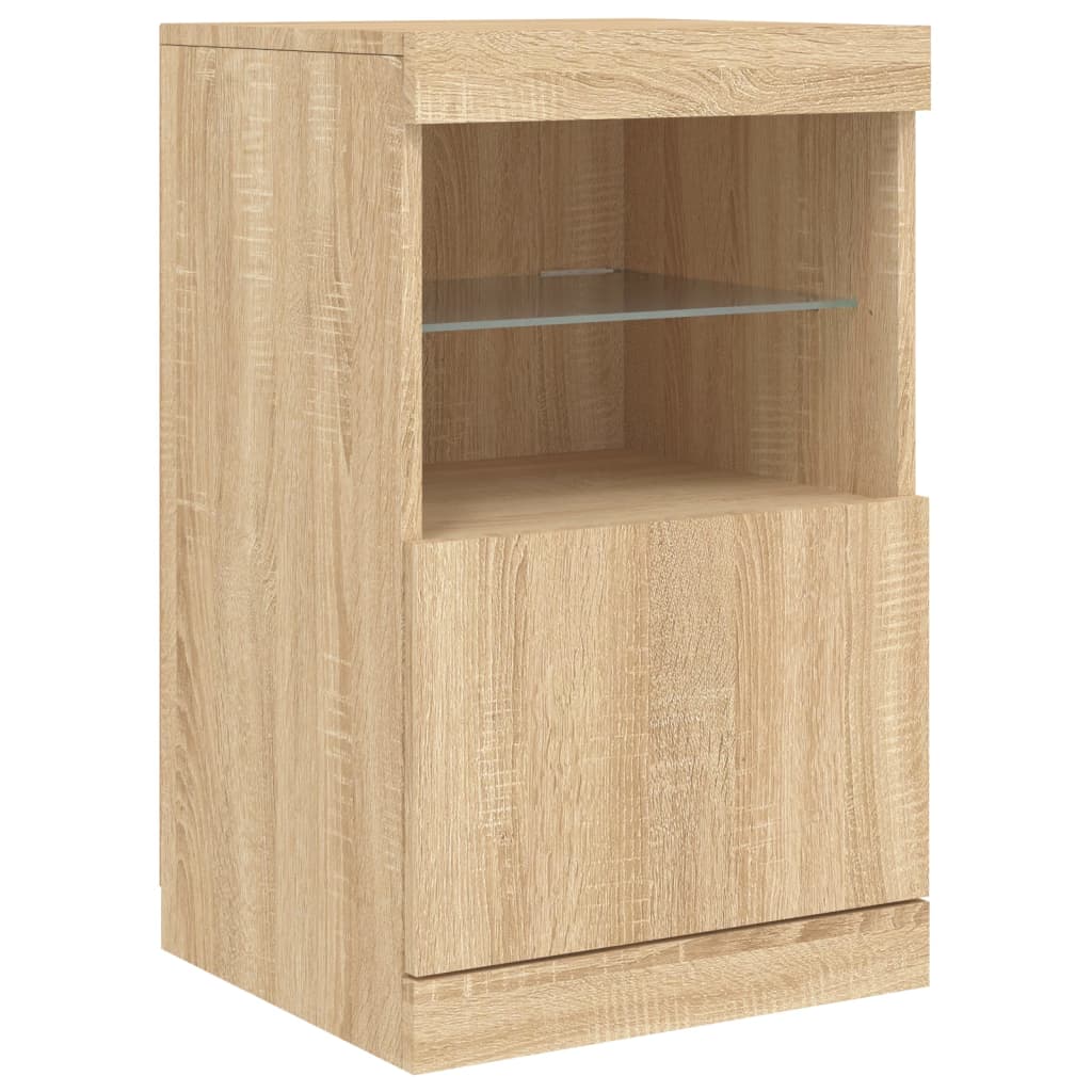 Dressoir met LED-verlichting 162x37x67 cm sonoma eikenkleurig - AllerleiShop