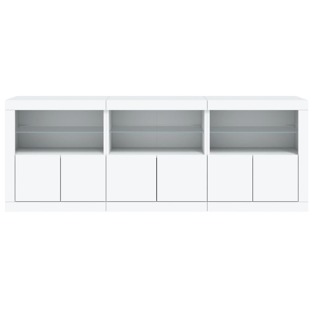 Dressoir met LED-verlichting 181,5x37x67 cm wit - AllerleiShop