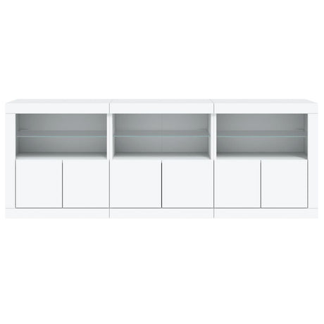 Dressoir met LED-verlichting 181,5x37x67 cm wit - AllerleiShop