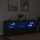 Dressoir met LED-verlichting 181,5x37x67 cm zwart - AllerleiShop