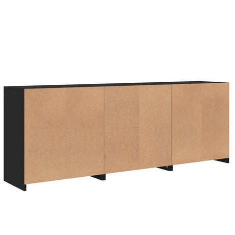 Dressoir met LED-verlichting 181,5x37x67 cm zwart - AllerleiShop