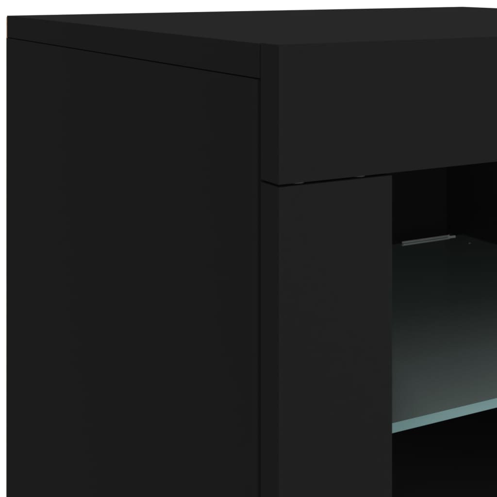 Dressoir met LED-verlichting 181,5x37x67 cm zwart - AllerleiShop