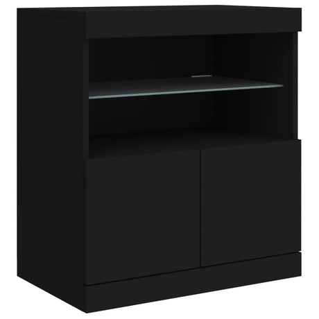 Dressoir met LED-verlichting 181,5x37x67 cm zwart - AllerleiShop