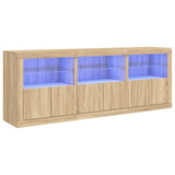 Dressoir met LED-verlichting 181,5x37x67 cm sonoma eikenkleurig - AllerleiShop