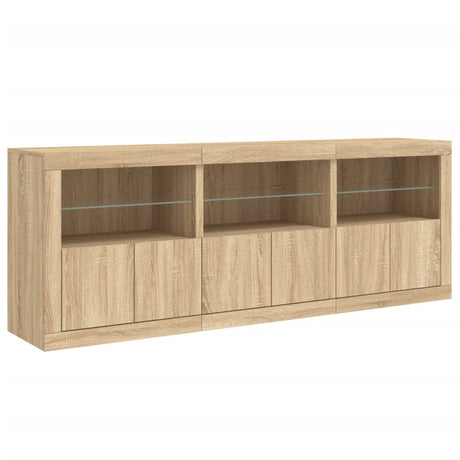 Dressoir met LED-verlichting 181,5x37x67 cm sonoma eikenkleurig - AllerleiShop