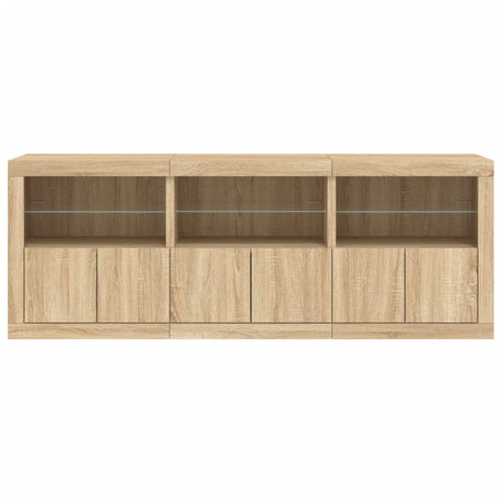 Dressoir met LED-verlichting 181,5x37x67 cm sonoma eikenkleurig - AllerleiShop