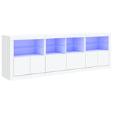 Dressoir met LED-verlichting 202x37x67 cm wit - AllerleiShop