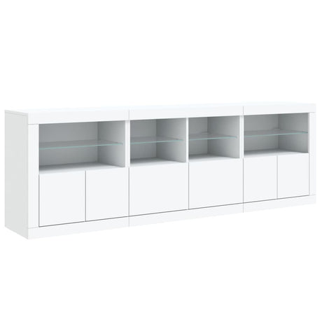 Dressoir met LED-verlichting 202x37x67 cm wit - AllerleiShop