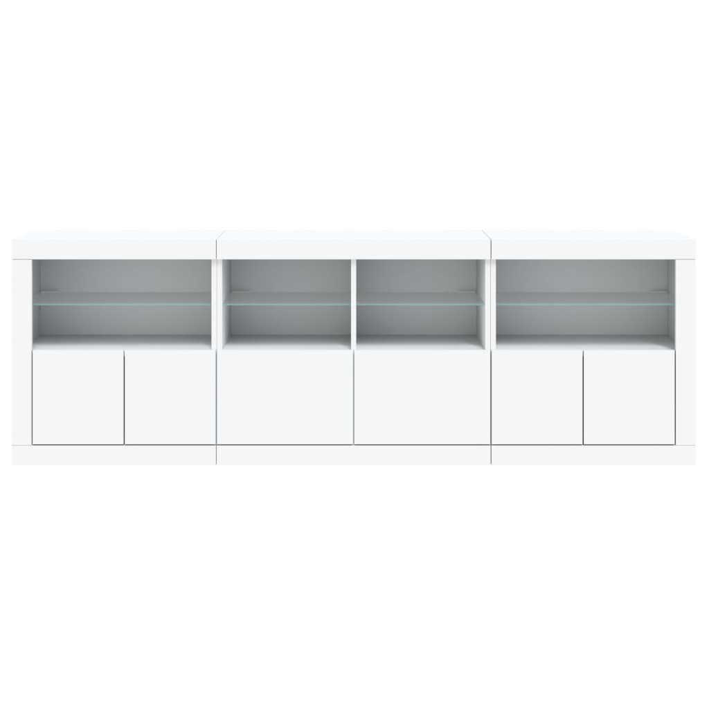 Dressoir met LED-verlichting 202x37x67 cm wit - AllerleiShop