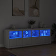 Dressoir met LED-verlichting 202x37x67 cm wit - AllerleiShop