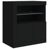 Dressoir met LED-verlichting 202x37x67 cm zwart - AllerleiShop