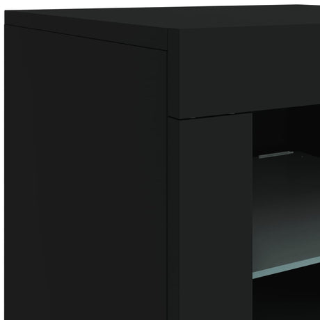 Dressoir met LED-verlichting 202x37x67 cm zwart - AllerleiShop