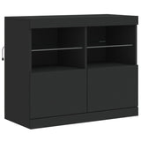 Dressoir met LED-verlichting 202x37x67 cm zwart - AllerleiShop