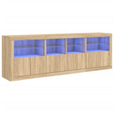 Dressoir met LED-verlichting 202x37x67 cm sonoma eikenkleurig - AllerleiShop