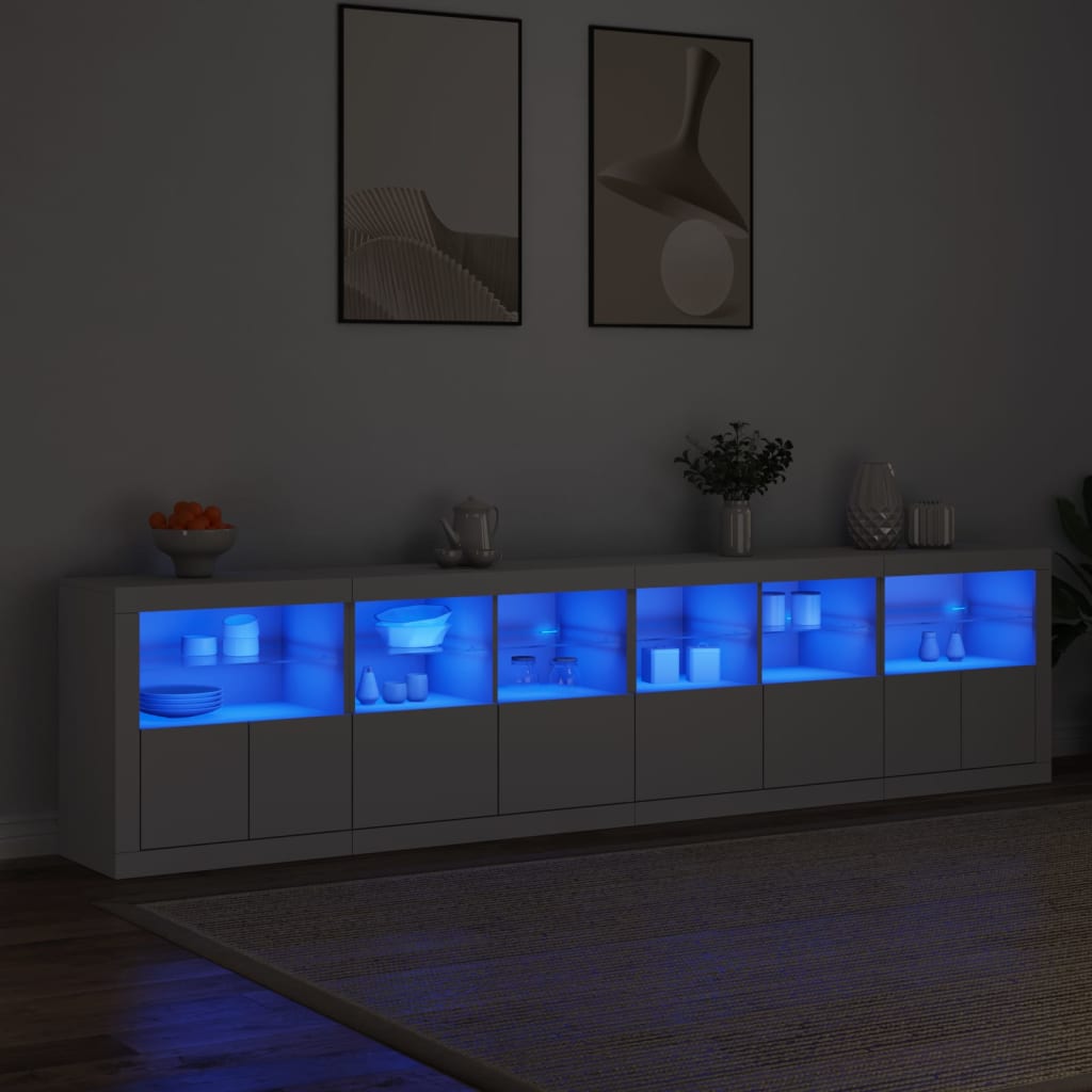 Dressoir met LED-verlichting 283x37x67 cm wit - AllerleiShop