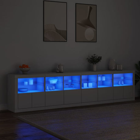 Dressoir met LED-verlichting 283x37x67 cm wit - AllerleiShop