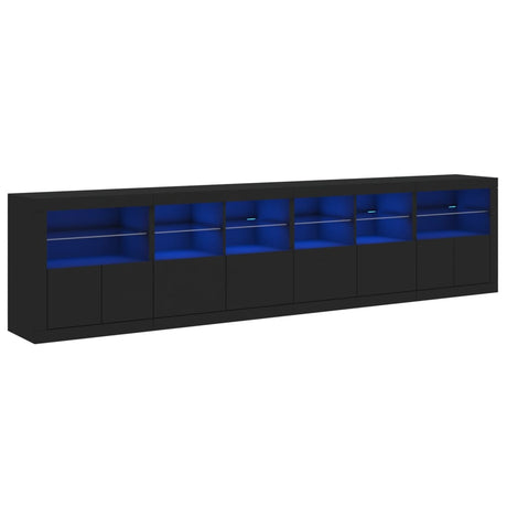 Dressoir met LED-verlichting 283x37x67 cm zwart - AllerleiShop