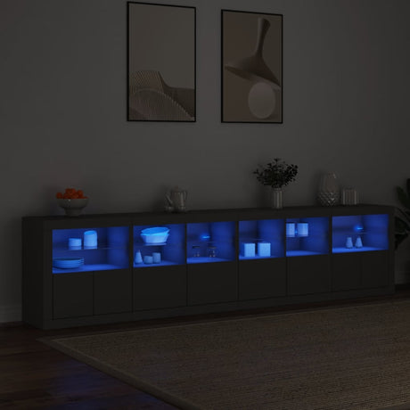 Dressoir met LED-verlichting 283x37x67 cm zwart - AllerleiShop