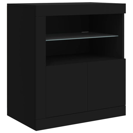 Dressoir met LED-verlichting 283x37x67 cm zwart - AllerleiShop