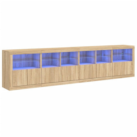 Dressoir met LED-verlichting 283x37x67 cm sonoma eikenkleurig - AllerleiShop