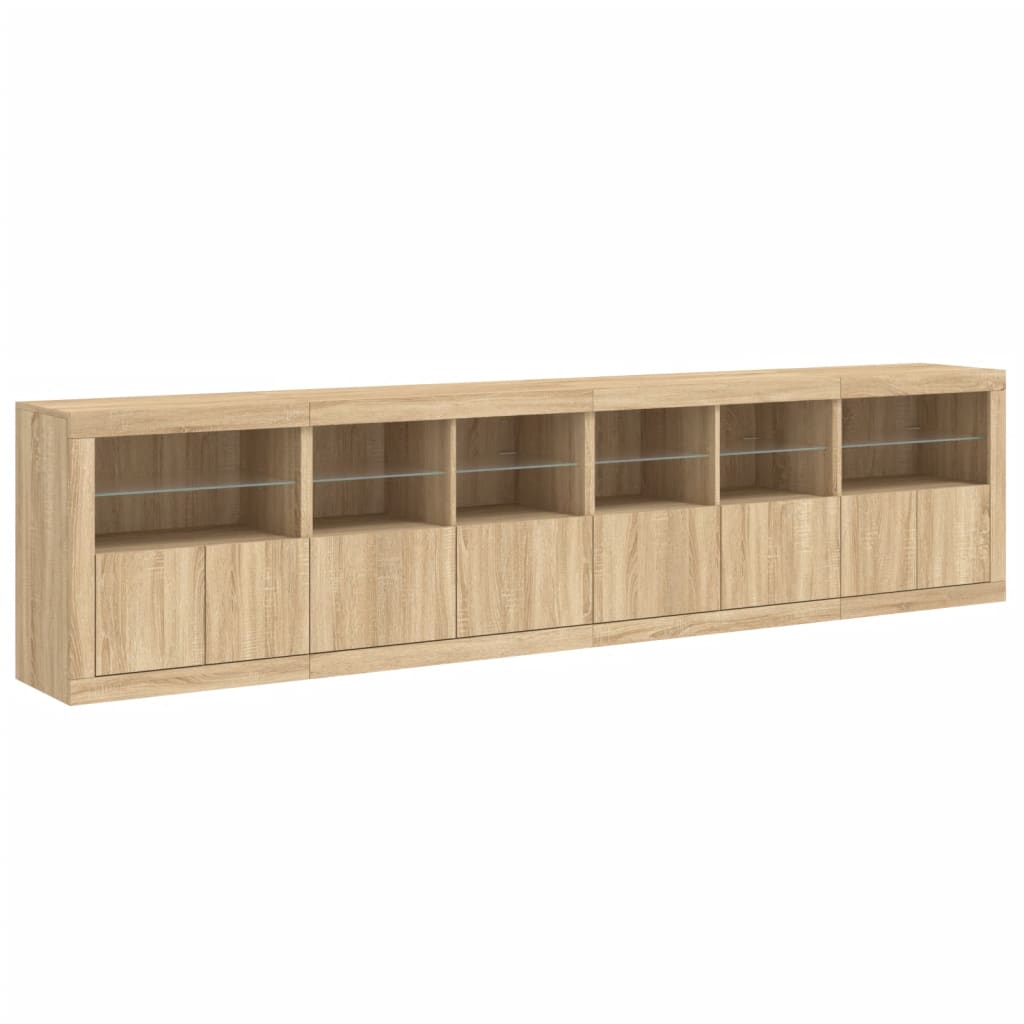 Dressoir met LED-verlichting 283x37x67 cm sonoma eikenkleurig - AllerleiShop