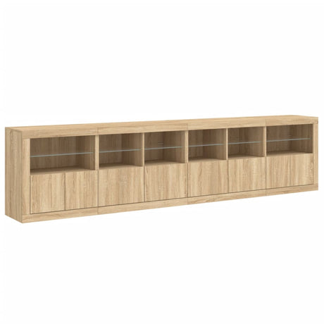 Dressoir met LED-verlichting 283x37x67 cm sonoma eikenkleurig - AllerleiShop