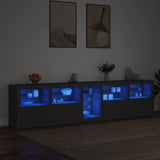 Dressoir met LED-verlichting 283x37x67 cm zwart - AllerleiShop