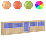 Dressoir met LED-verlichting 283x37x67 cm sonoma eikenkleurig - AllerleiShop