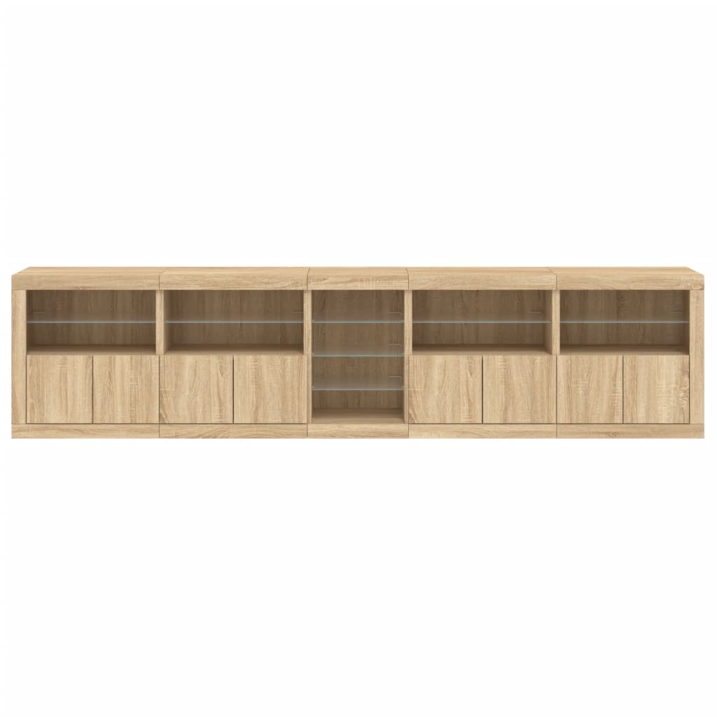 Dressoir met LED-verlichting 283x37x67 cm sonoma eikenkleurig - AllerleiShop