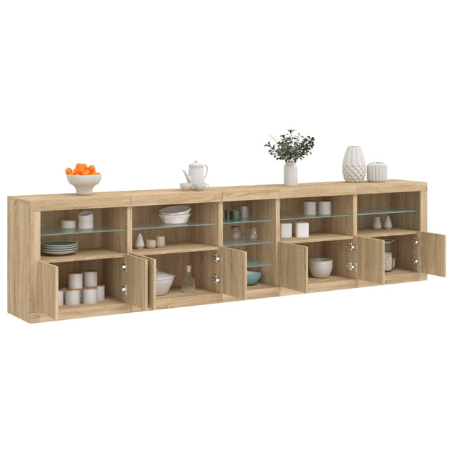 Dressoir met LED-verlichting 283x37x67 cm sonoma eikenkleurig - AllerleiShop